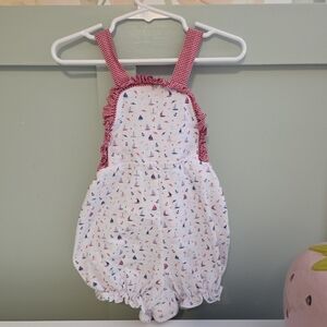 Lullaby set 3t smocked nautical Sailboat summer ocean bubble romper Vacation